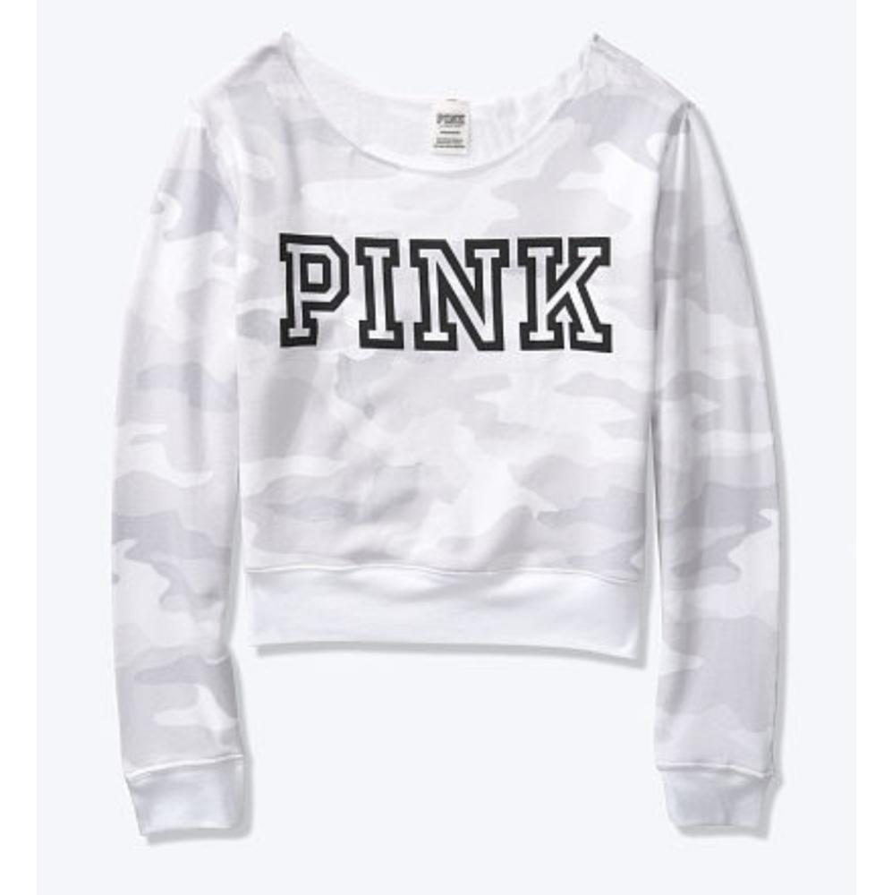 Victoria's Secret PINK Open Neck Crew (Size Large)